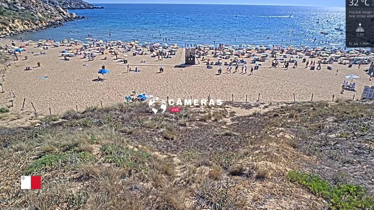 Live Webcam Golden Bay (Ir-Ramla tal-Mixquqa) Melliena, Malta | Live ...